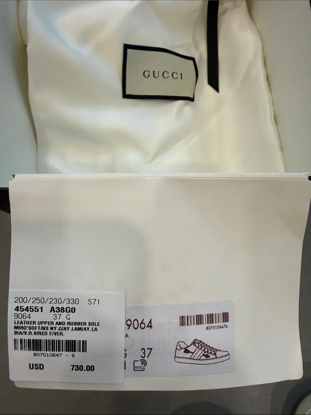 Gucci White Leather Sneakers with Green & Red Web Stripe